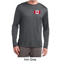 Mens Canadian Flag Pocket Print Dry Wicking Long Sleeve
