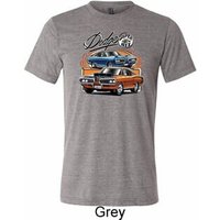 Mens Dodge Blue and Orange Super Bee Tri Blend Tee