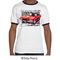 Mens Dodge Shirt Red Challenger Ringer Tee T-Shirt