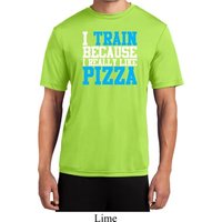 Mens Fitness Shirt I Train For Pizza Moisture Wicking Tee