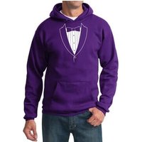 Mens Hoodie Basic White Tuxedo Hoody