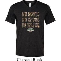 Mens Mossy Oak No Boots No Spurs No Service Tri Blend V-neck Shirt