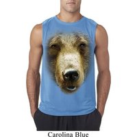 Mens Shirt Big Grizzly Bear Face Sleeveless Tee T-Shirt