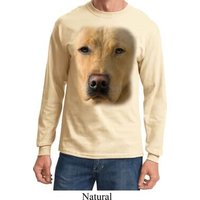 Mens Shirt Big Yellow Lab Face Long Sleeve Tee T-Shirt