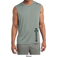 Mens Shirt Black Chakras Bottom Print Sleeveless Moisture Wicking Tee