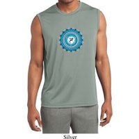 Mens Shirt Blue Vishuddha Sleeveless Moisture Wicking Tee