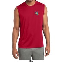 Mens Shirt Hippie Sun Patch Pocket Sleeveless Moisture Wicking Tee