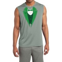 Mens Shirt Irish Tuxedo Sleeveless Moisture Wicking Tee T-Shirt