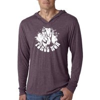Mens Shirt Peace Now Lightweight Hoodie Tee T-Shirt