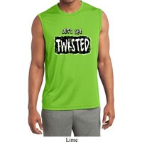 Mens Shirt Twisted Sleeveless Moisture Wicking Tee