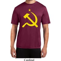 Mens Soviet Shirt Yellow Hammer And Sickle Moisture Wicking Tee