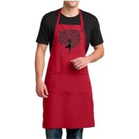 Mens Yoga Apron Black Tree Pose Full Length Apron with Pockets
