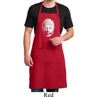 Mens Yoga Apron Little Buddha Head Full Length Apron with Pockets