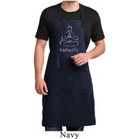 Mens Yoga Apron Namaste Lotus Pose Full Length Apron with Pockets