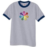 Mens Yoga Shirt 7 Chakra Circle Ringer Tee T-Shirt