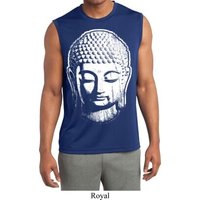 Mens Yoga Shirt Big Buddha Head Sleeveless Moisture Wicking Tee