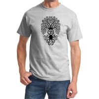 Mens Yoga Shirt Black Bodhi Tree Tee T-Shirt
