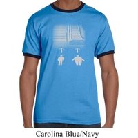 Mens Yoga Shirt Choices Carolina Blue/Navy Ringer Tee T-Shirt