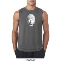 Mens Yoga Shirt Little Buddha Head Sleeveless Tee T-Shirt