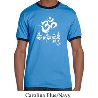 Mens Yoga Shirt OM Mani Padme Hum Ringer Tee T-Shirt