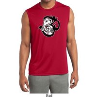 Mens Yoga Shirt Om Mashup Sleeveless Moisture Wicking Tee