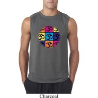 Mens Yoga Shirt Pop Art Om Sleeveless Tee T-Shirt