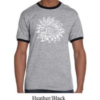 Mens Yoga Shirt Sketch Lotus Ringer Tee T-Shirt