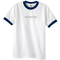 Mens Yoga Shirt Warrior Text Ringer Tee T-shirt