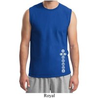 Mens Yoga Shirt White 7 Chakras Bottom Print Muscle Tee T-Shirt