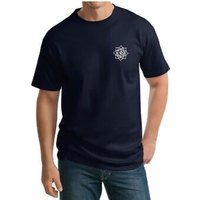 Mens Yoga Shirt White Lotus OM Pocket Print Tall Tee T-Shirt