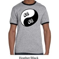 Mens Yoga Shirt Yin Yang AUM Ringer Tee T-Shirt