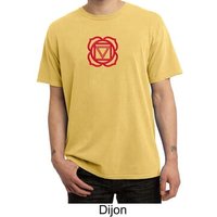 Mens Yoga T-shirt - Muladhara Root Chakra Pigment Dyed Tee Shirt