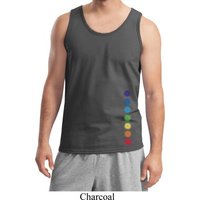 Mens Yoga Tanktop Glowing Chakras Bottom Print Tank Top