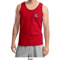 Mens Yoga Tanktop Hippie Sun Patch Pocket Print Tank Top