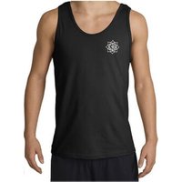 Mens Yoga Tanktop White Lotus OM Pocket Print Tank Top