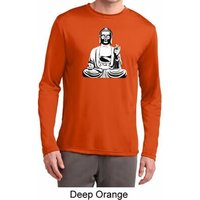 Mens Yoga Tee At Peace Buddha Dry Wicking Long Sleeve