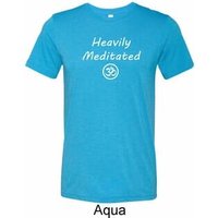 Mens Yoga Tee Heavily Meditated with OM Tri Blend Tee