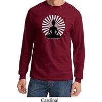 Mens Yoga Tee Meditating Buddha Long Sleeve