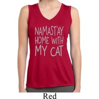 Namastay Home with My Cat Ladies Sleeveless Moisture Wicking Shirt
