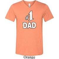 Number 1 Dad Mens Tri Blend V-neck Shirt