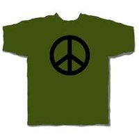 Olive Green Peace Symbol T-shirt