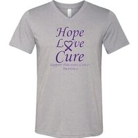 Pancreatic Cancer Tee Hope Love Cure Tri Blend V-neck