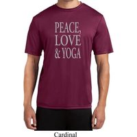 Peace Love & Yoga Mens Moisture Wicking Shirt
