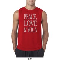 Peace Love & Yoga Mens Sleeveless Shirt