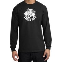 Peace Shirt Peace Now Retro Long Sleeve Tee Black