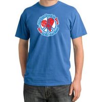 Peace Sign Pigment Dyed T-shirt - All You Need Is Love - Medium Blue