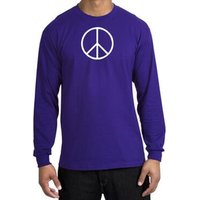 Peace Sign Shirt Basic Peace White Print Long Sleeve Shirt Purple