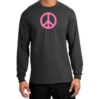Peace Sign Shirt Pink Peace Long Sleeve Shirt Charcoal