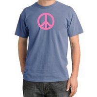 Peace Sign Shirt Pink Peace Pigment Dyed Tee Night Blue