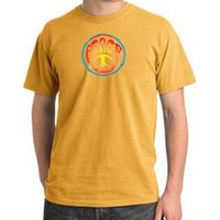 Peace Sign Shirt Psychedelic Peace Pigment Dyed Tee Mustard